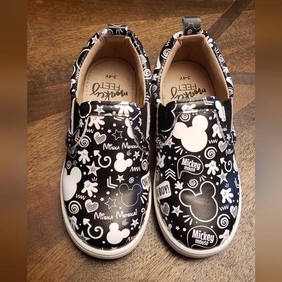 Disney Kids Shoes Mickey Mouse Black and White Size 13 - Picture 3 of 16